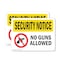 Signmission No Guns Allowed OSHA Security Notice Sign, Plastic, 10in W x 7in L, 2PK OS-2PACK-SN-P-710-L-11614 - alternate 1